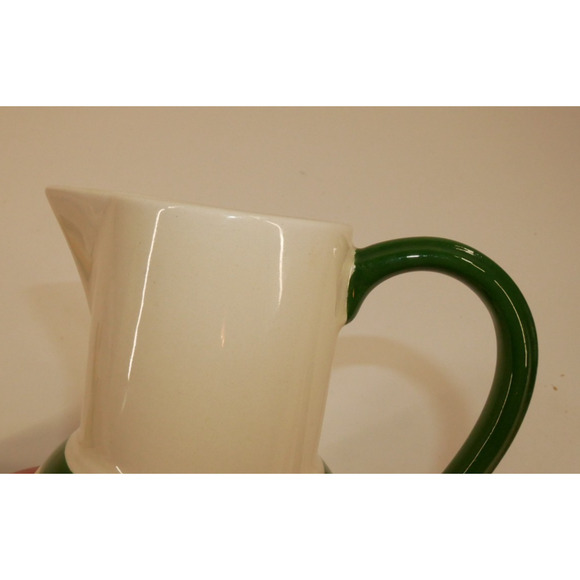 Vernonware Gingham Green Lidded Sugar Bowl And Creamer Set Hand Painted Vintage - Picture 12 of 13